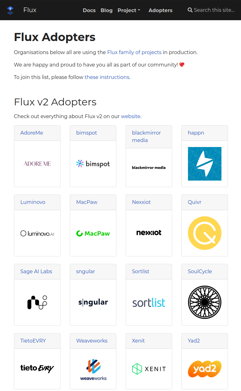 Flux Adopters